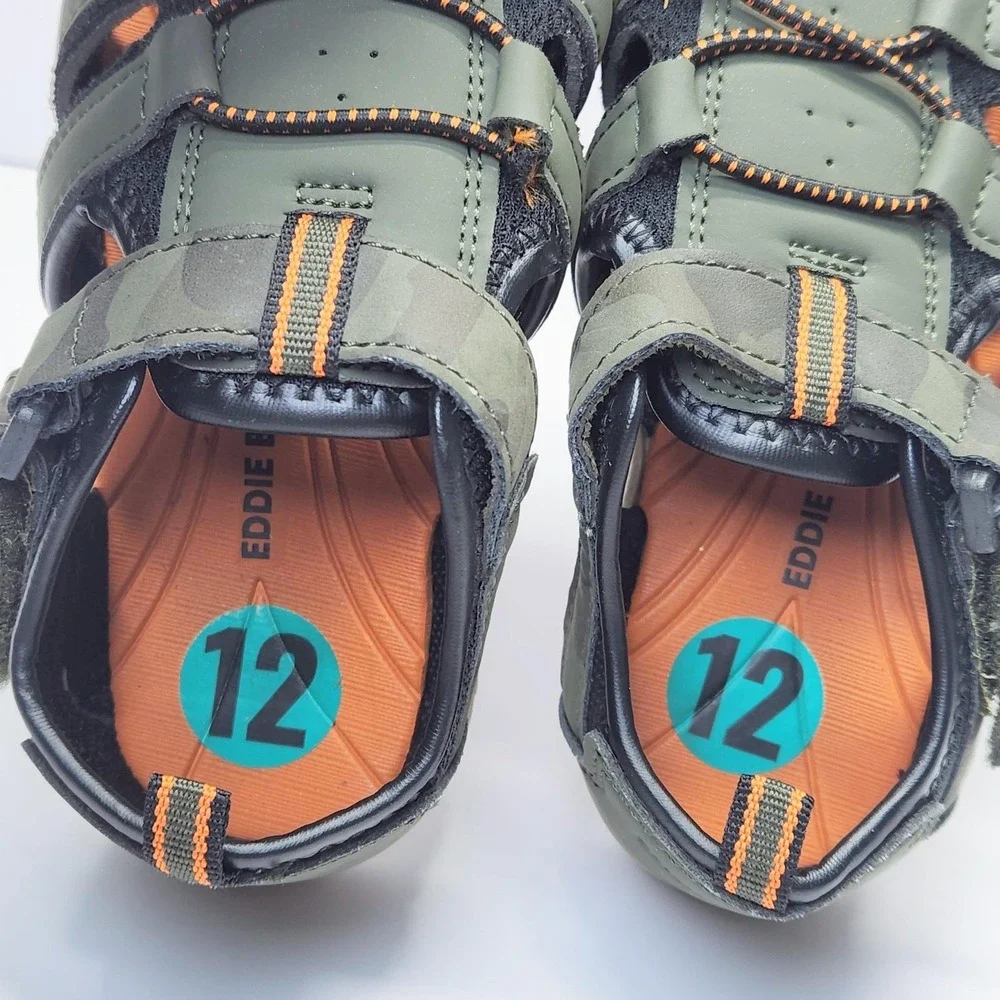 Eddie Bauer Edmund Sandals Kids Size 12 Green Closed Toe Fisherman Water Hiking